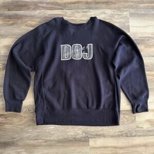 MV Sport DOJ Department of Justice Sweatshirt Navy Pro-Weave Embroidered XL